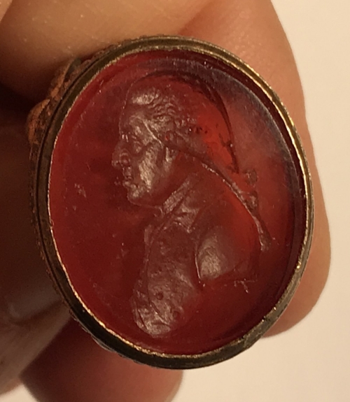 18th century Glass Intaglio Portrait Seal 