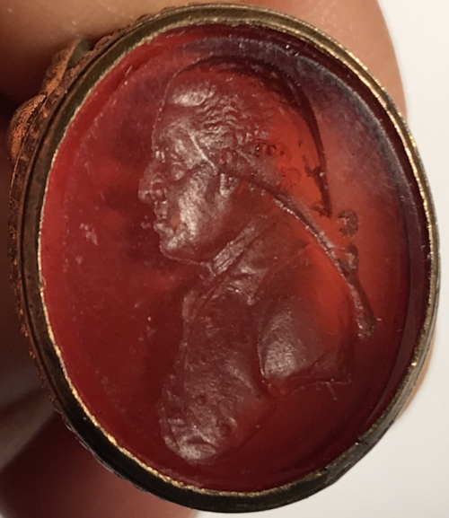 18th century Glass Intaglio Portrait Seal 