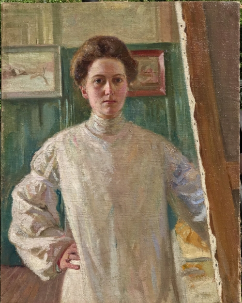 Woman Artist Self Portrait Painting around 1900 