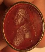 gilded bronze glass intaglio